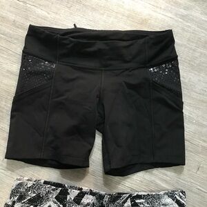 Lululemon Athletica Black Sequin Detail Shorts